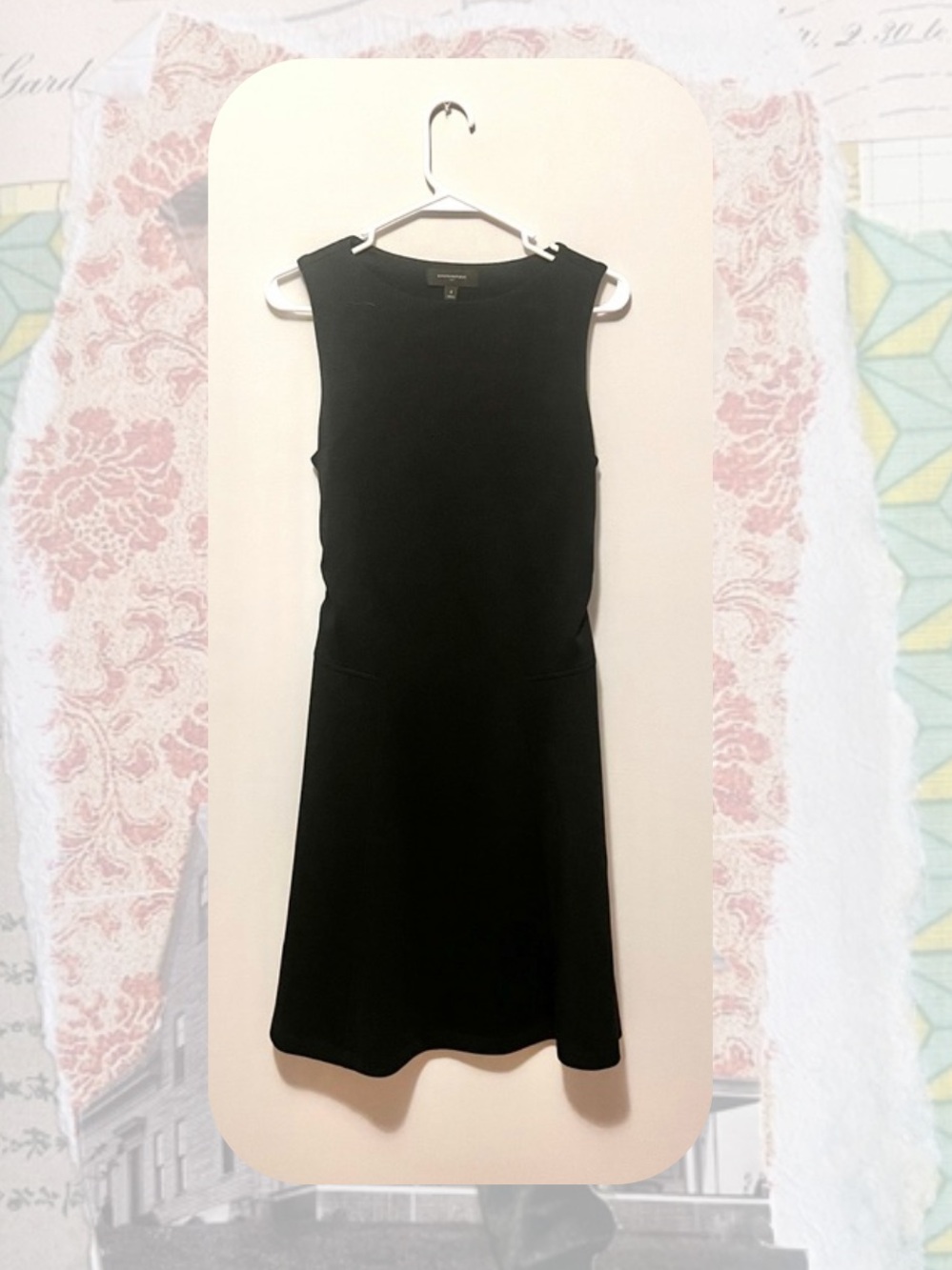 Banana Republic Timeless Classic Sleeveless Silk Black Midi Dress